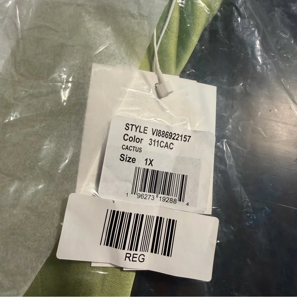 NWT Vince ‘Textured Satin Bias Cut Pant’ in “Cactus” Lime Green Plus Size 1X